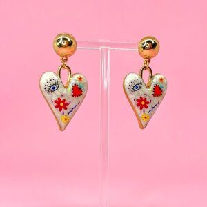 Boho heart earrings #1472